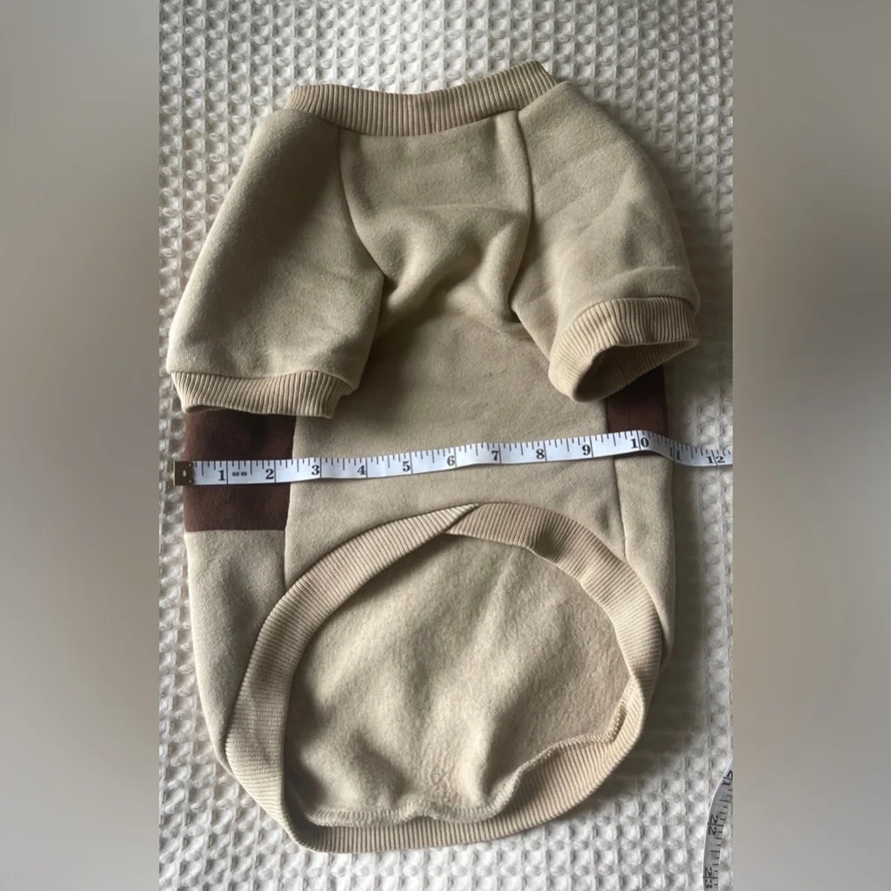 PETsRUS Dog sweater sweatshirt beige brown 100% cotton natural